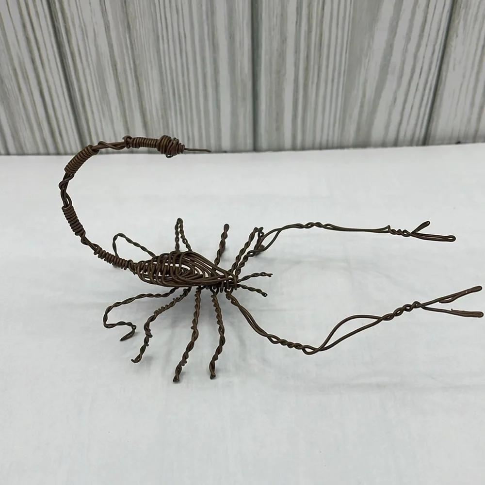 Handcrafted Brown Wire Scorpion Sculpture